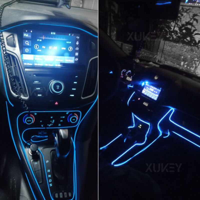 5M USB Car Interior LED Strip Lights Ambient Lighting Blue Neon Dash G –  Lsm-Car-Sales